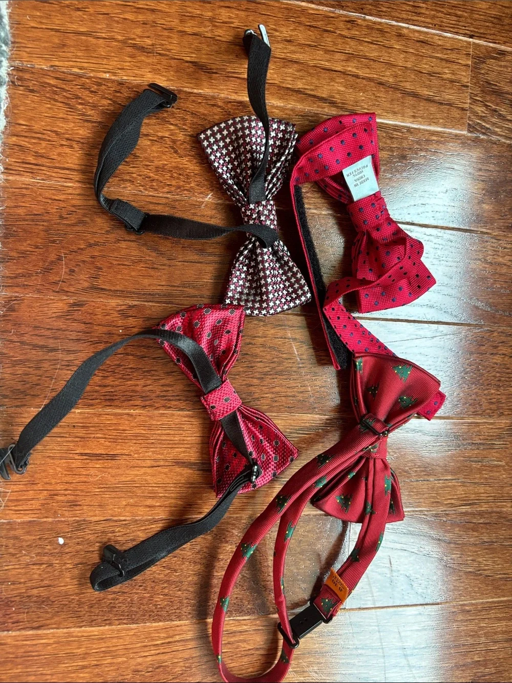 Lot of 4 little boy Red Bow Tie Set — Holiday & Patterned Styles